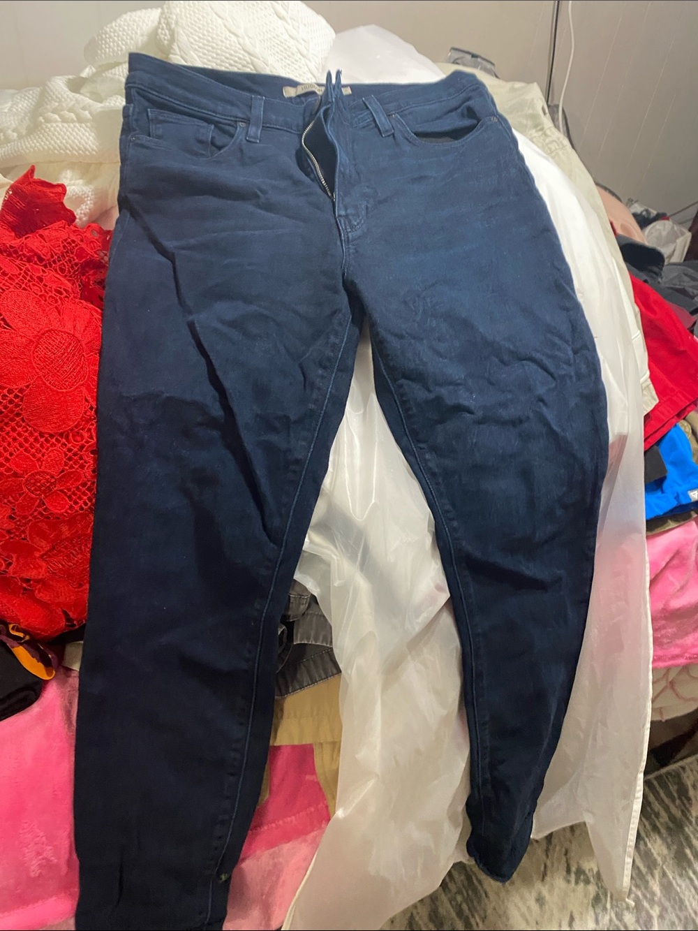 Hudson Jeans Womens Skinny Jeans - Dark Blue